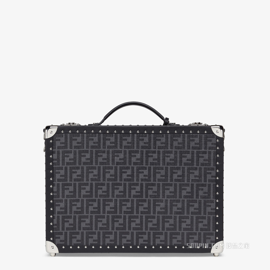 中号硬质行李箱 黑色布料手提箱
