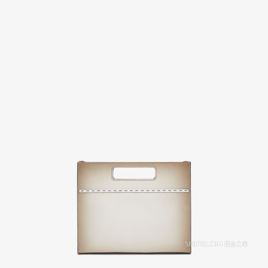 迷你手提袋 浅灰色皮革手提袋