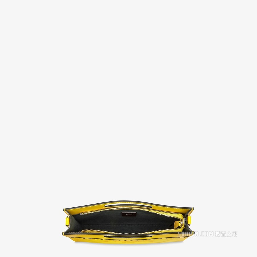 迷你手提袋 黄色皮革手提袋