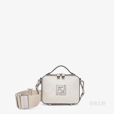 迷你行李箱 白色帆布迷你手袋