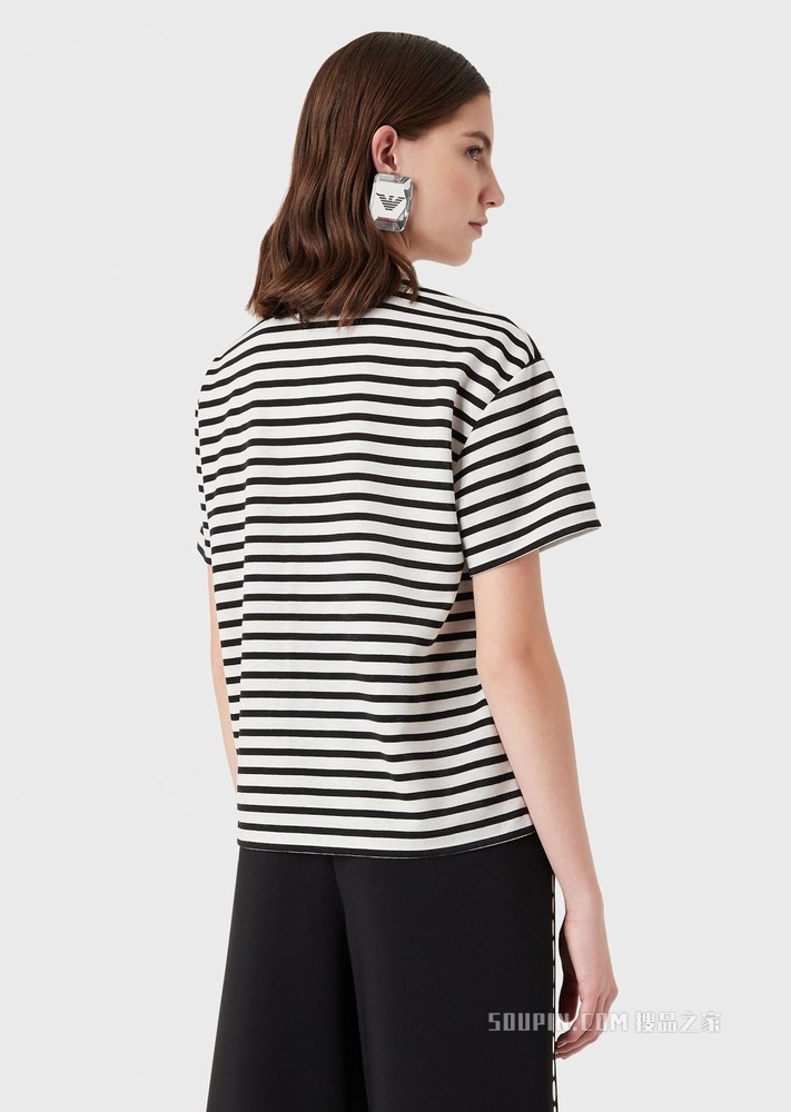 个性条纹印花短袖 T 恤 | Emporio Armani