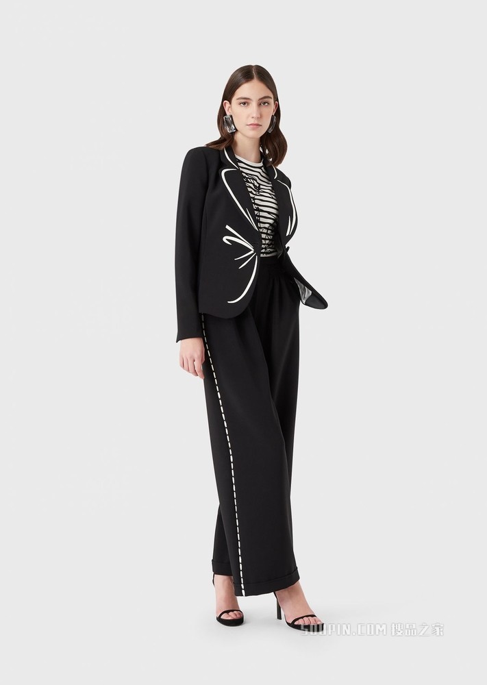 个性条纹印花短袖 T 恤 | Emporio Armani