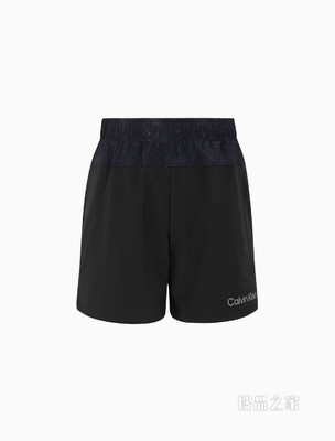 Calvin Klein 男士抽绳腰泼墨印花反光LOGO休闲短裤4MS2S801