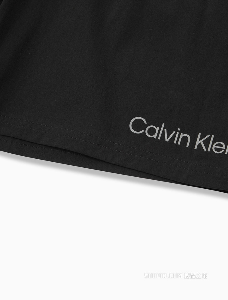 Calvin Klein 男士松紧抽绳腰拼接反光LOGO休闲短裤4MS2S805