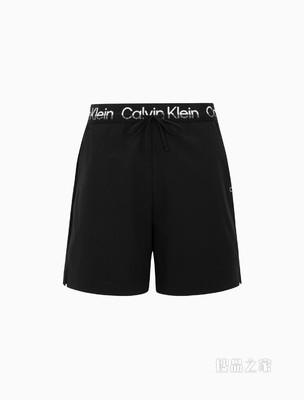Calvin Klein 男士抽绳腰宽LOGO提花织带运动短裤4MS2S818