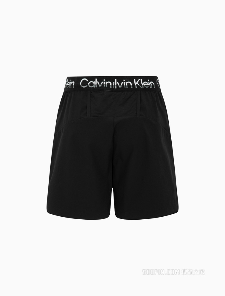 Calvin Klein 男士抽绳腰宽LOGO提花织带运动短裤4MS2S818