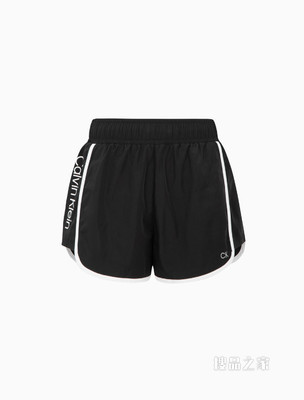 Calvin Klein 女士松紧抽绳腰LOGO印花健身跑步短裤4WS2S802