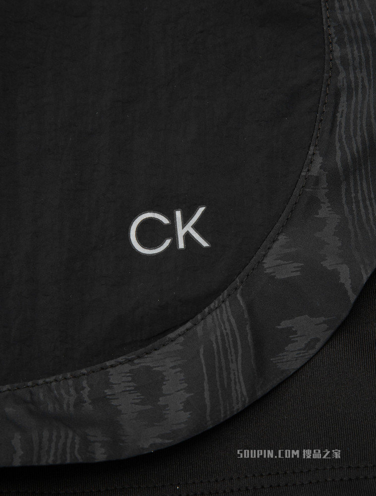 Calvin Klein 女士二合一高腰LOGO提花云纹健身短裤4WS2S807