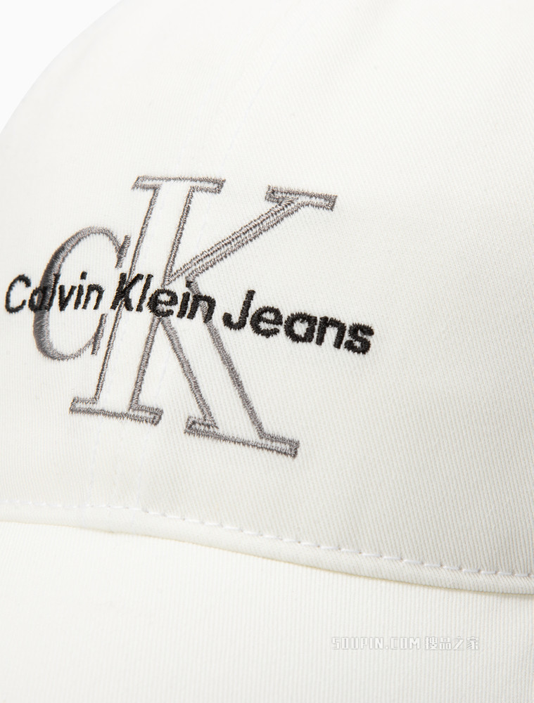 Calvin Klein 女士时尚百搭纯棉交叠刺绣鸭舌棒球帽K609389