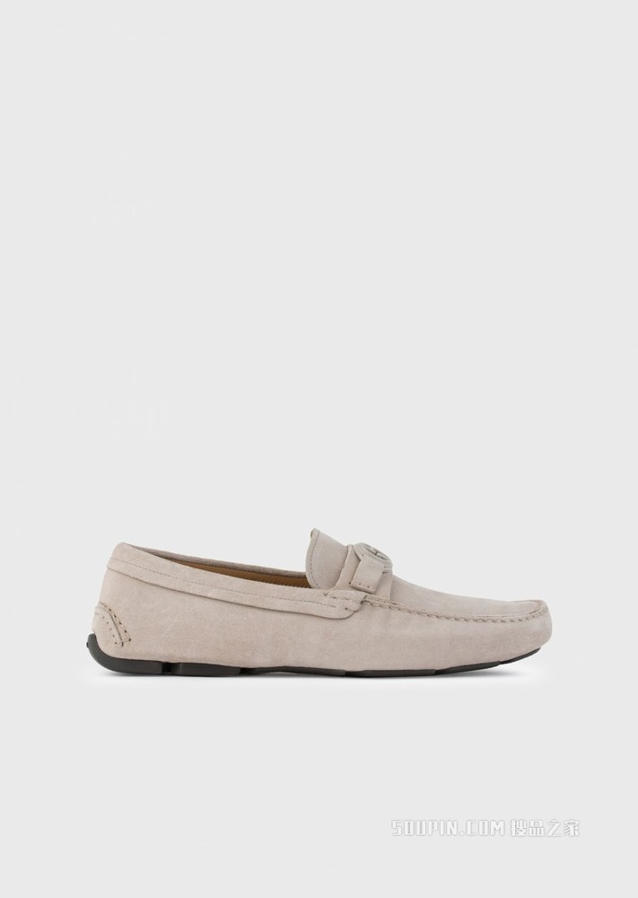 绒面革时尚徽标乐福鞋 | Giorgio Armani