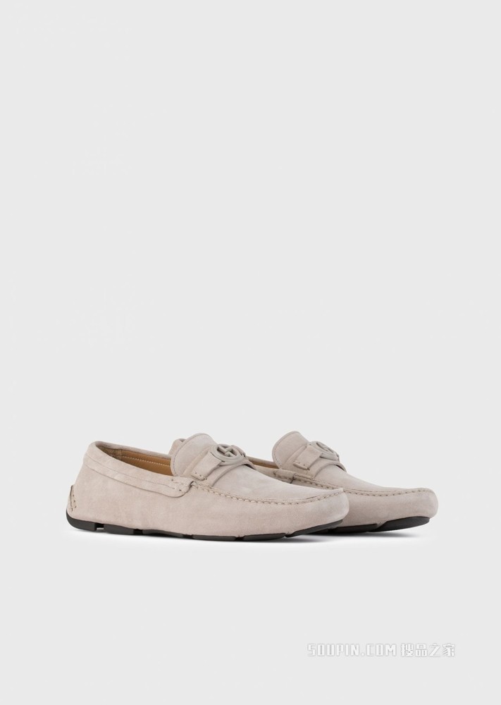 绒面革时尚徽标乐福鞋 | Giorgio Armani