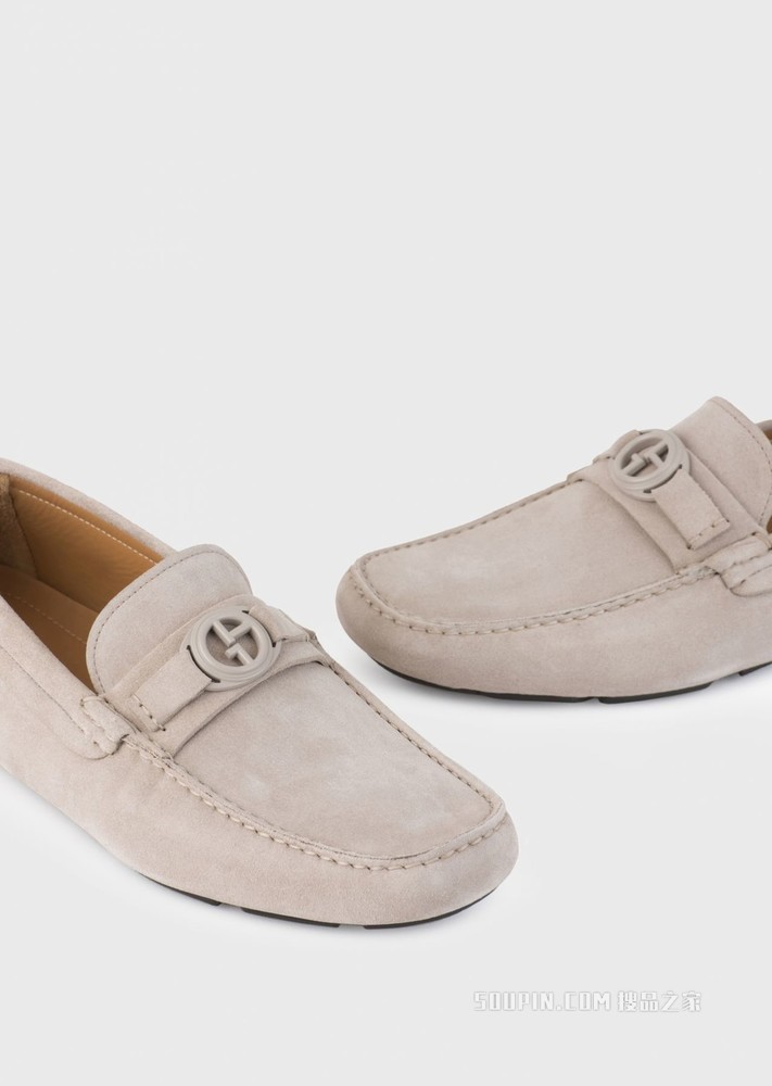 绒面革时尚徽标乐福鞋 | Giorgio Armani