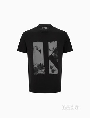 Calvin Klein 男士纯棉大幅图片字母印花短袖T恤40DC844
