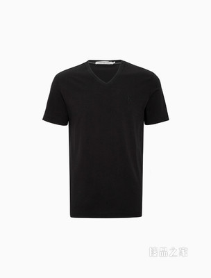 Calvin Klein 男士V领纯棉简约刺绣字母短袖T恤J320987