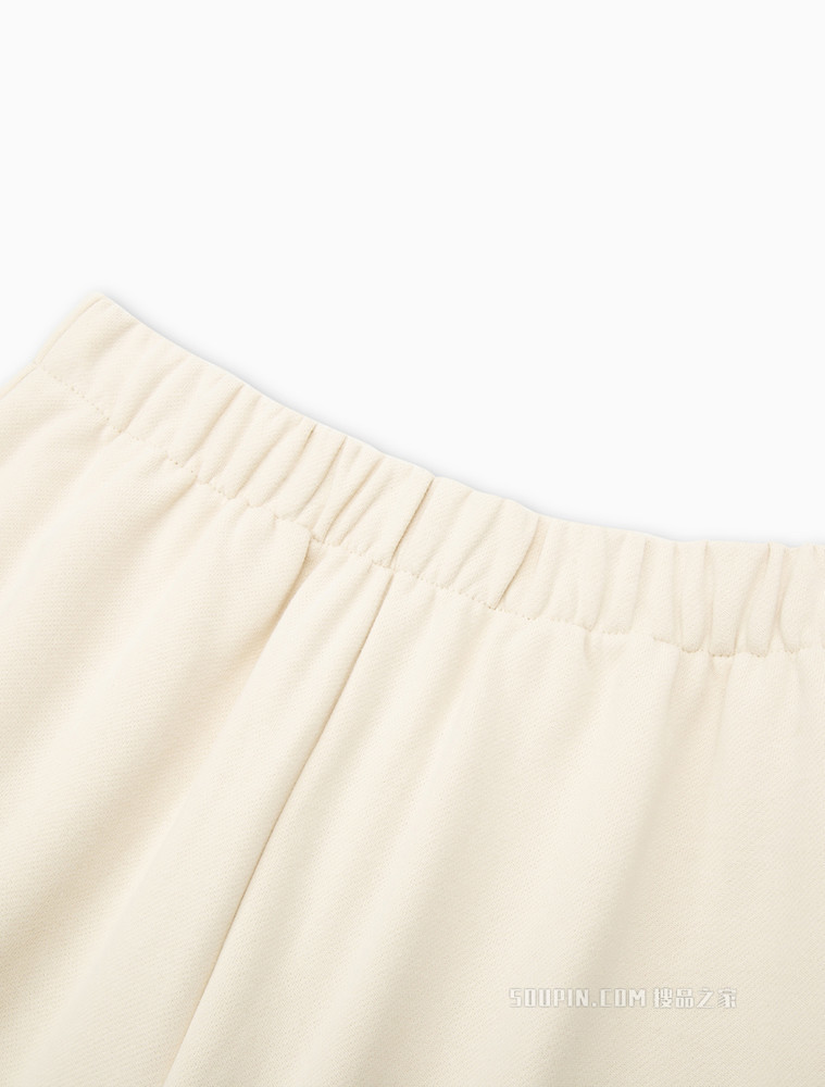 Calvin Klein 女士松紧腰束脚纯棉交叠刺绣LOGO休闲裤J218038
