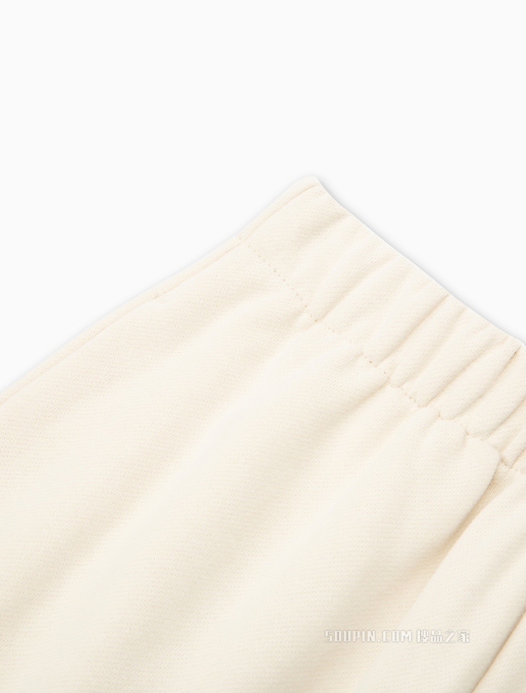 Calvin Klein 女士松紧腰束脚纯棉交叠刺绣LOGO休闲裤J218038