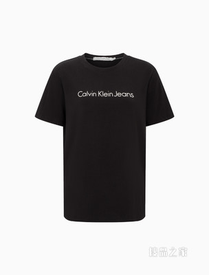 Calvin Klein 女士休闲圆领简约LOGO短袖T恤J219146