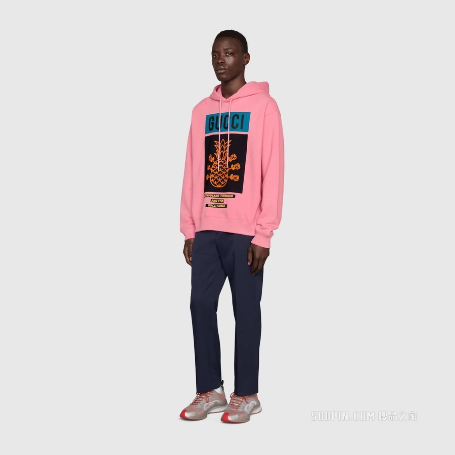 Gucci Pineapple系列棉质卫衣 浅粉色