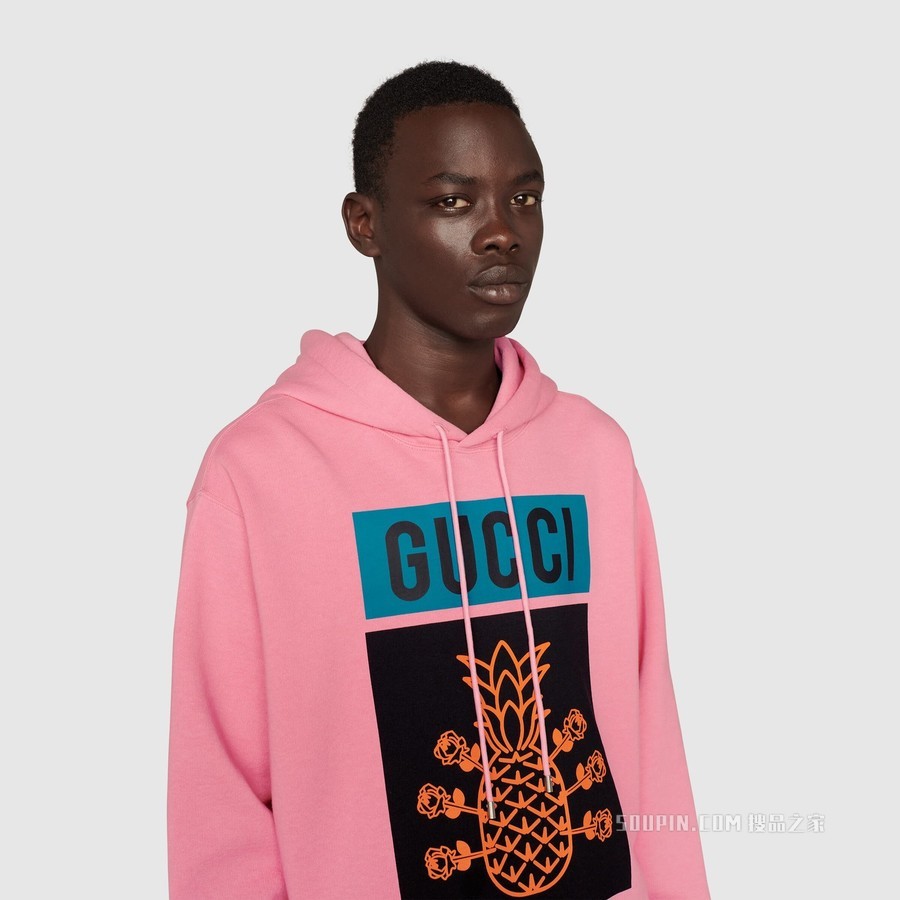 Gucci Pineapple系列棉质卫衣 浅粉色