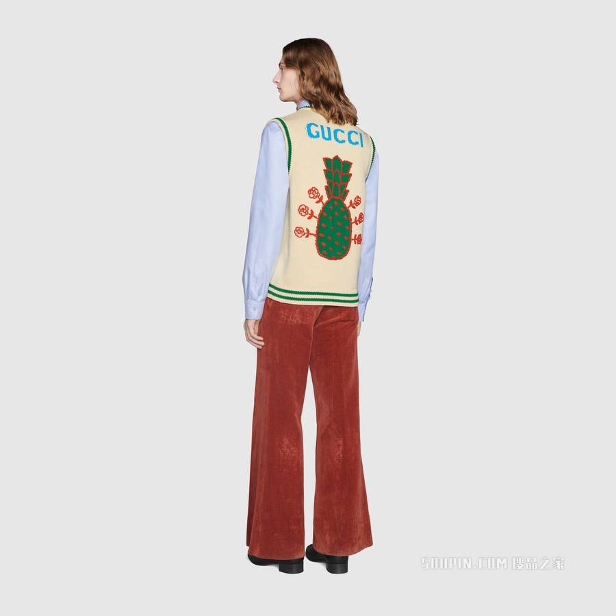 Gucci Pineapple系列棉质马甲 白色