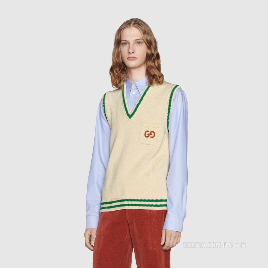 Gucci Pineapple系列棉质马甲 白色