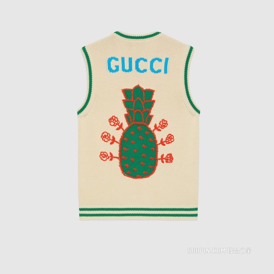 Gucci Pineapple系列棉质马甲 白色