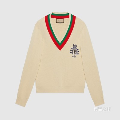 Gucci Pineapple系列棉质毛衣 白色