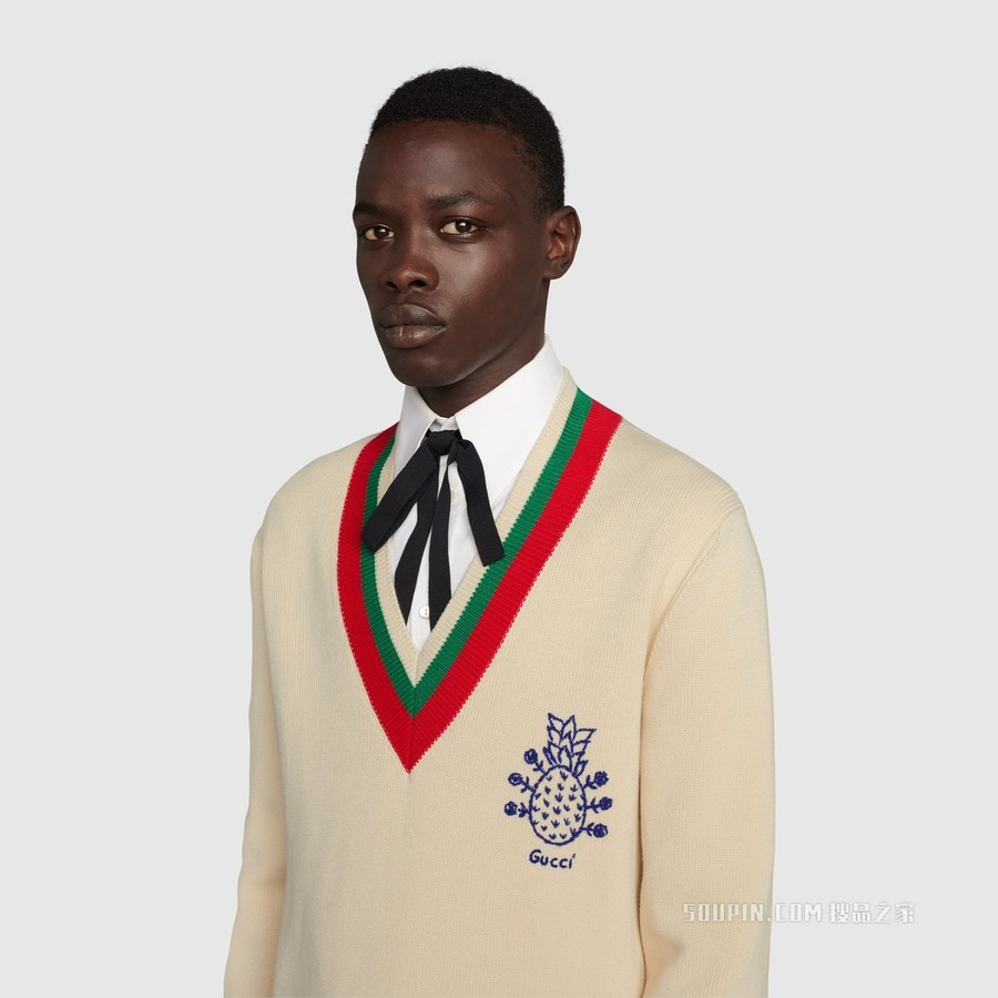 Gucci Pineapple系列棉质毛衣 白色
