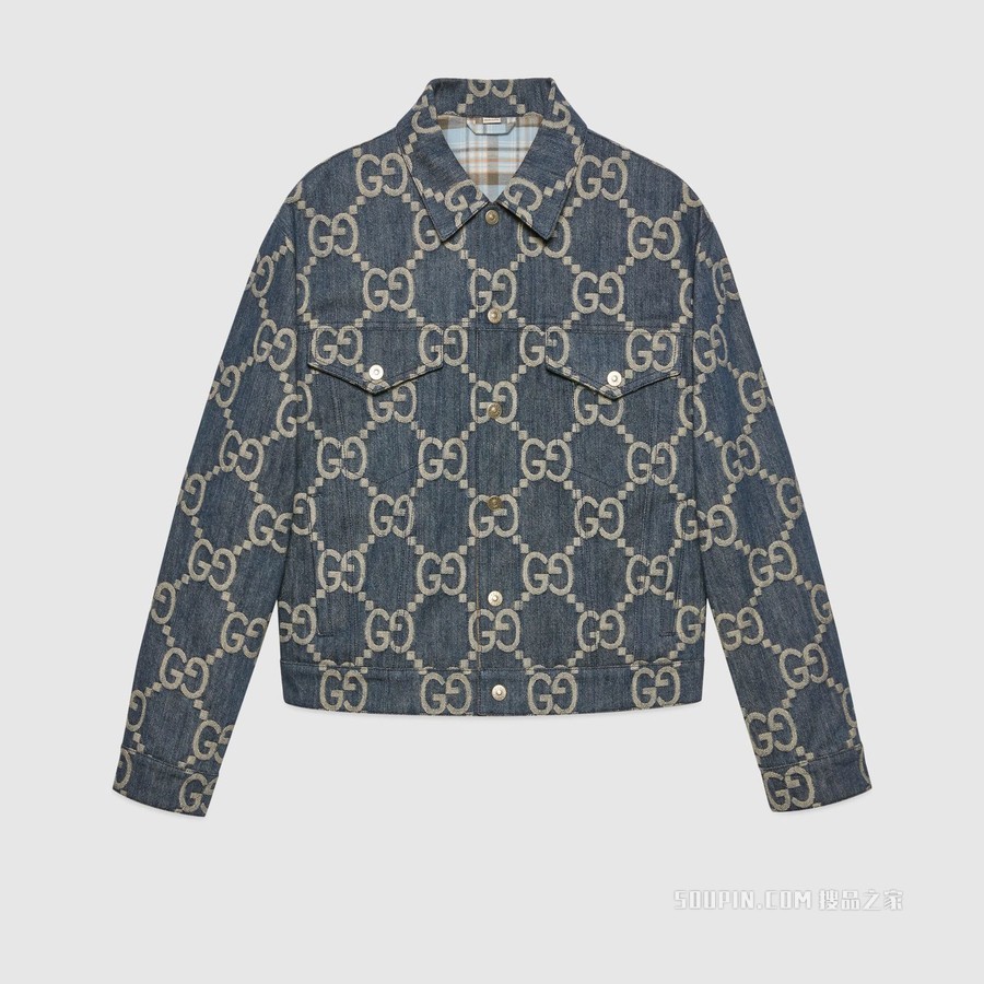 Gucci Pineapple系列双面夹克 红色和米色
