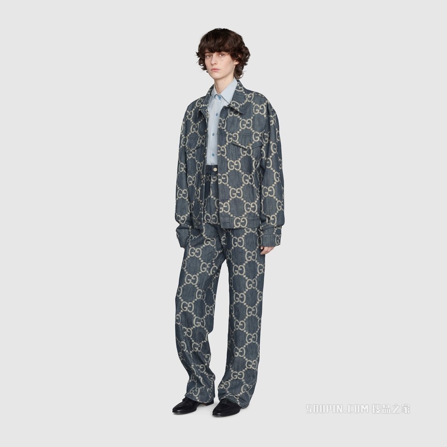 Gucci Pineapple系列双面夹克 红色和米色