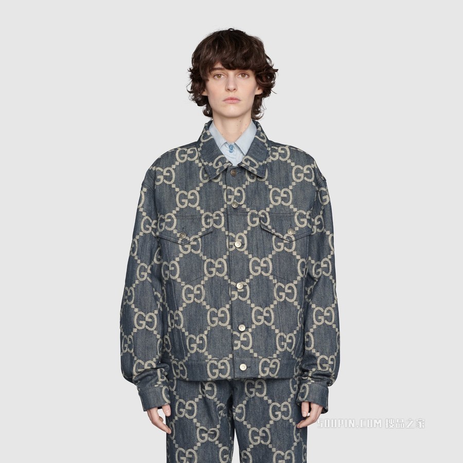 Gucci Pineapple系列双面夹克 红色和米色