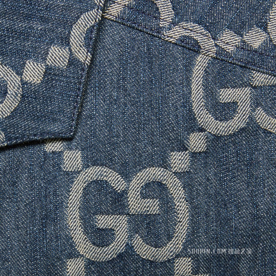 Gucci Pineapple系列双面马甲 蓝色和米色