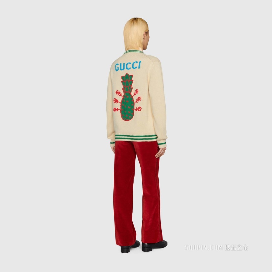 Gucci Pineapple系列棉质开衫 白色