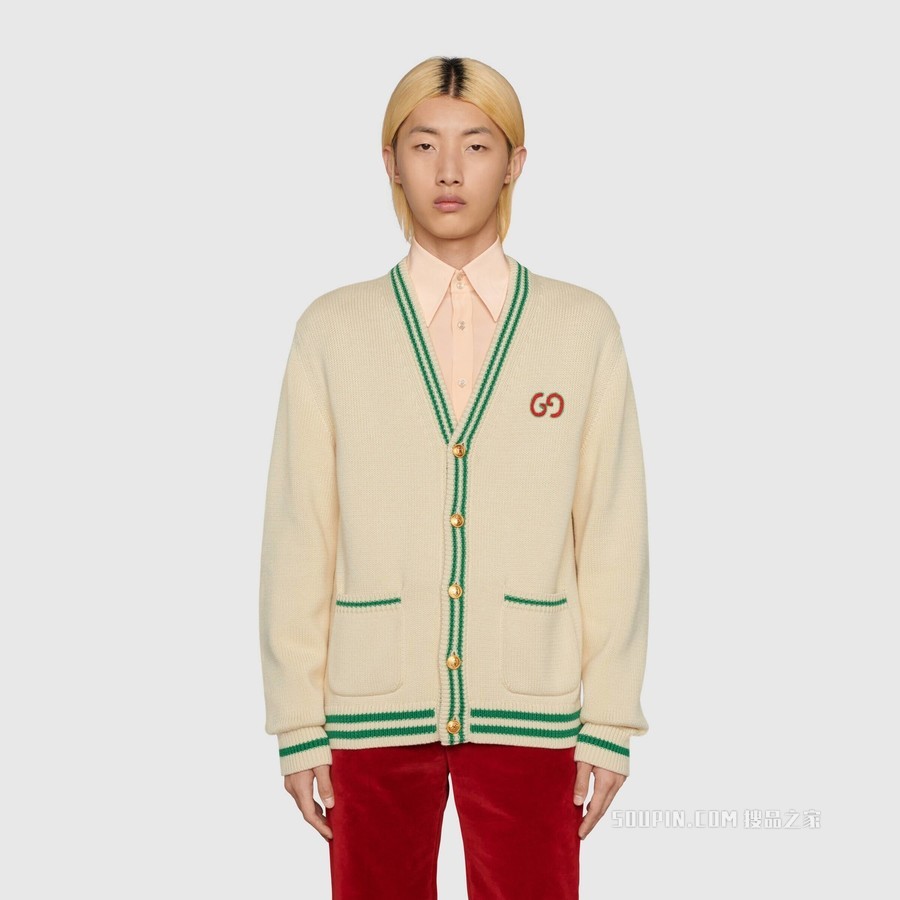 Gucci Pineapple系列棉质开衫 白色