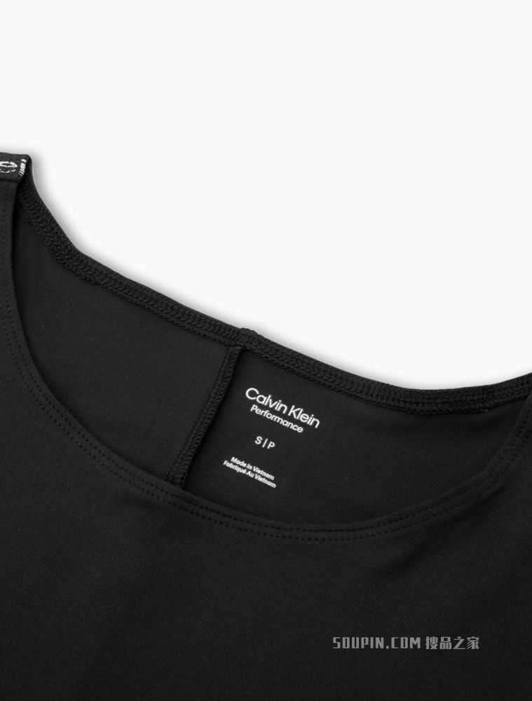 Calvin Klein 女士循环LOGO提花织带紧身半袖T恤4WS2K168