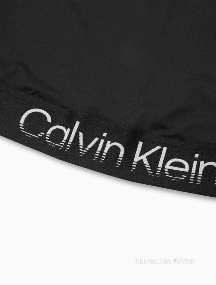 Calvin Klein 女士循环LOGO提花织带紧身半袖T恤4WS2K168