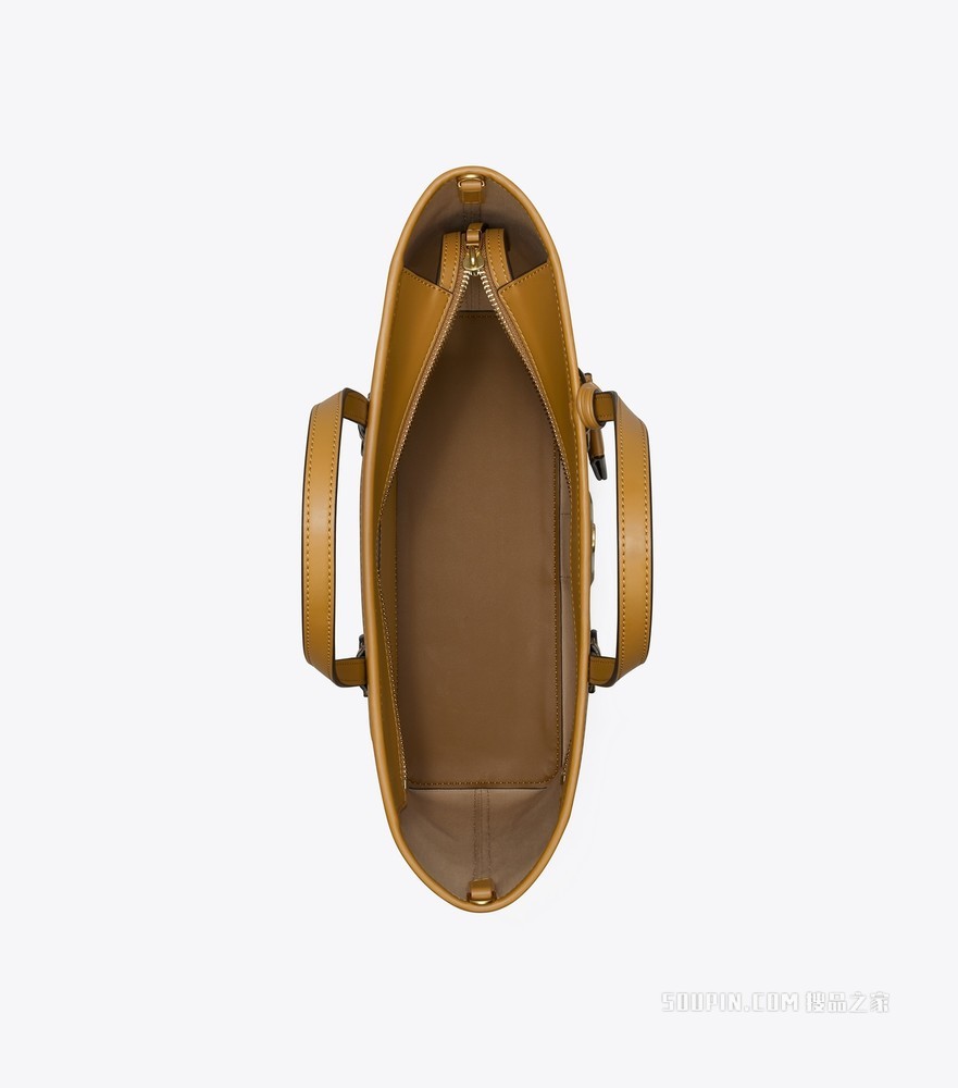 T Monogram 小号涂层帆布托特包 燕麦色