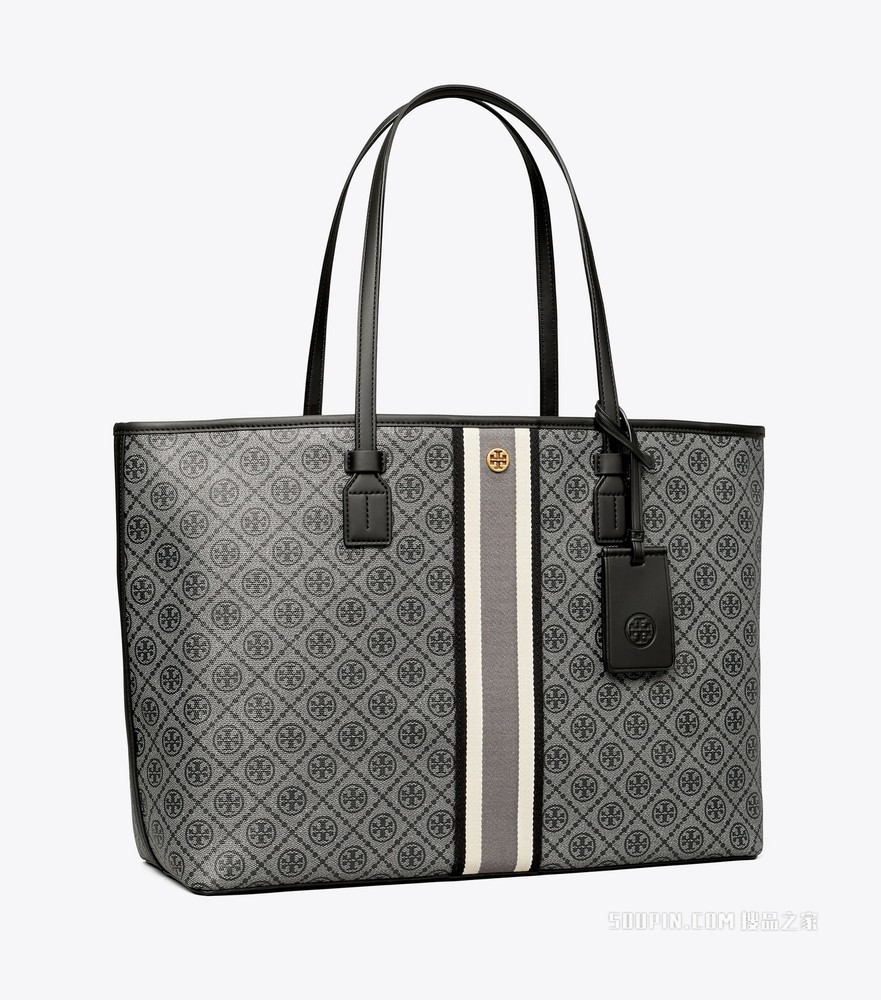 T Monogram 涂层帆布托特包 黑色