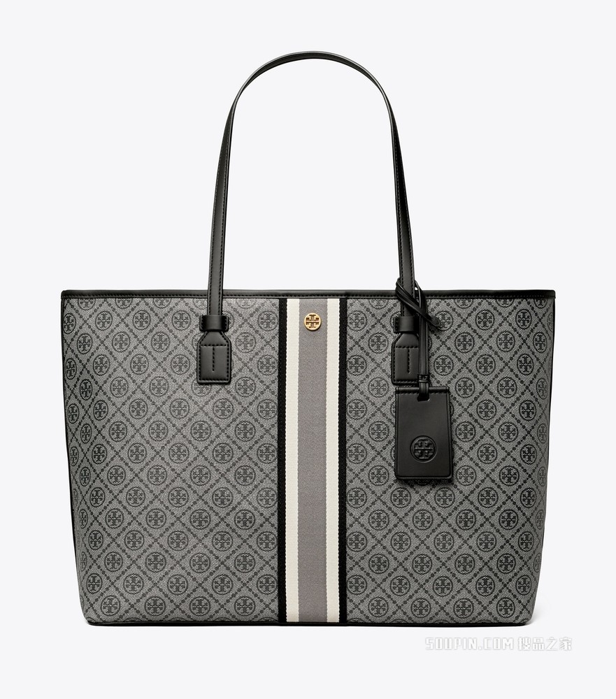 T Monogram 涂层帆布托特包 黑色