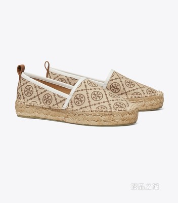 T Monogram 厚底渔夫鞋 榛子棕 LOGO 提花/象牙白