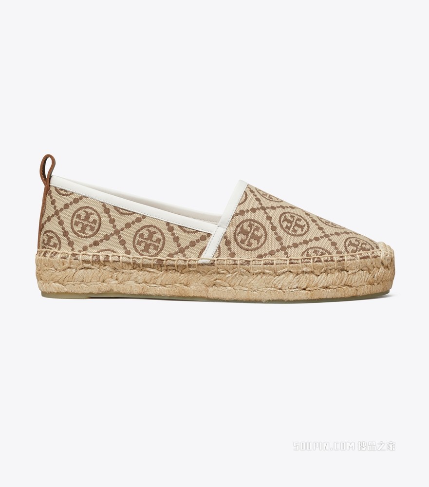 T Monogram 厚底渔夫鞋 榛子棕 LOGO 提花/象牙白