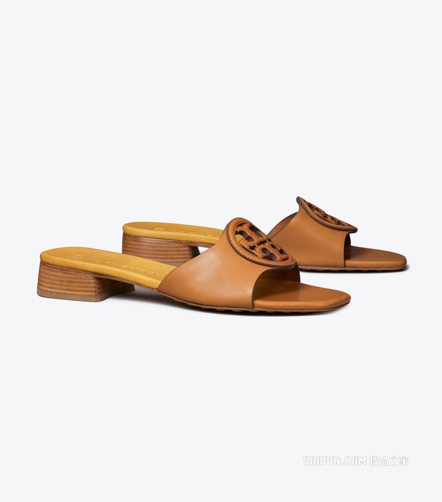 Miller 镂空拖鞋 焦糖红/蜂褐色