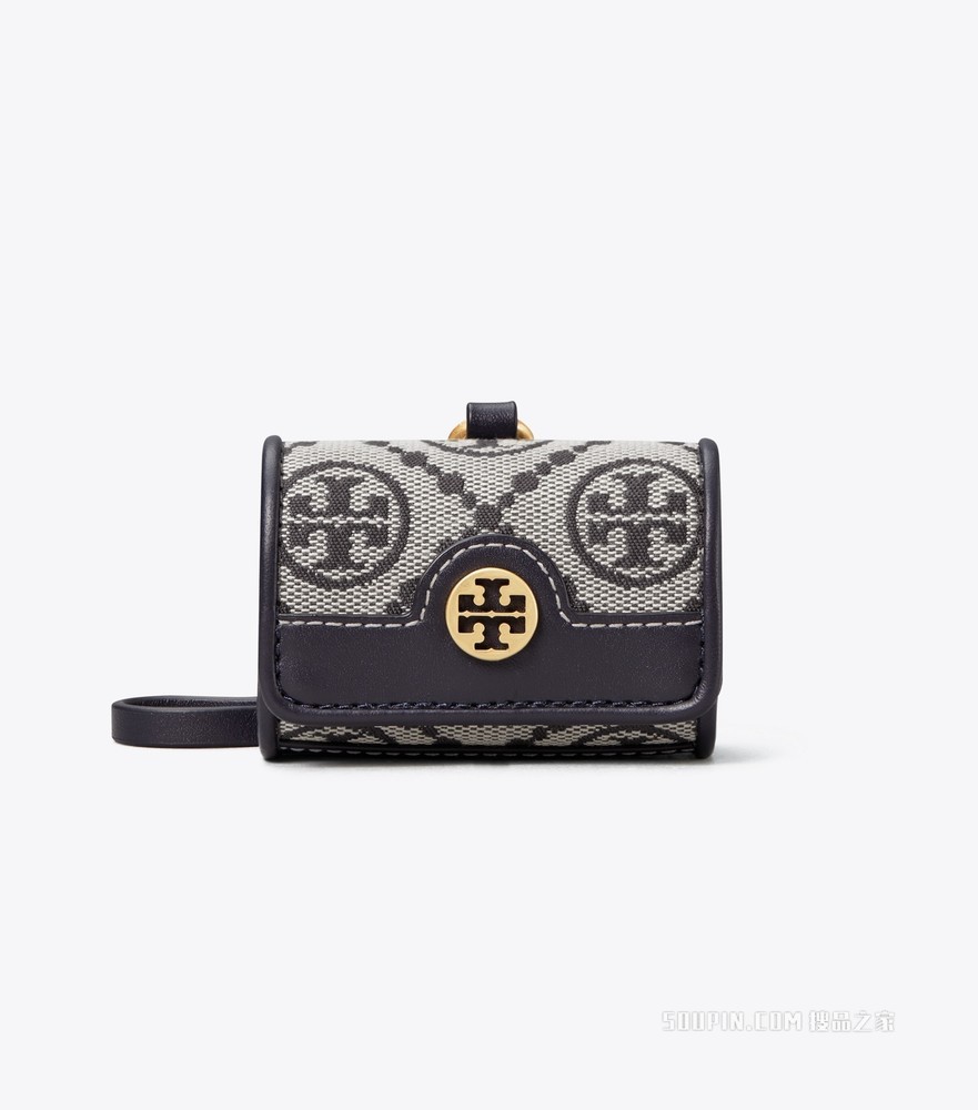 T Monogram AirPods 提花保护套 Tory 海军蓝