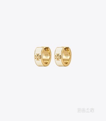 Kira 珐琅圈形耳环 Tory 金/象牙白