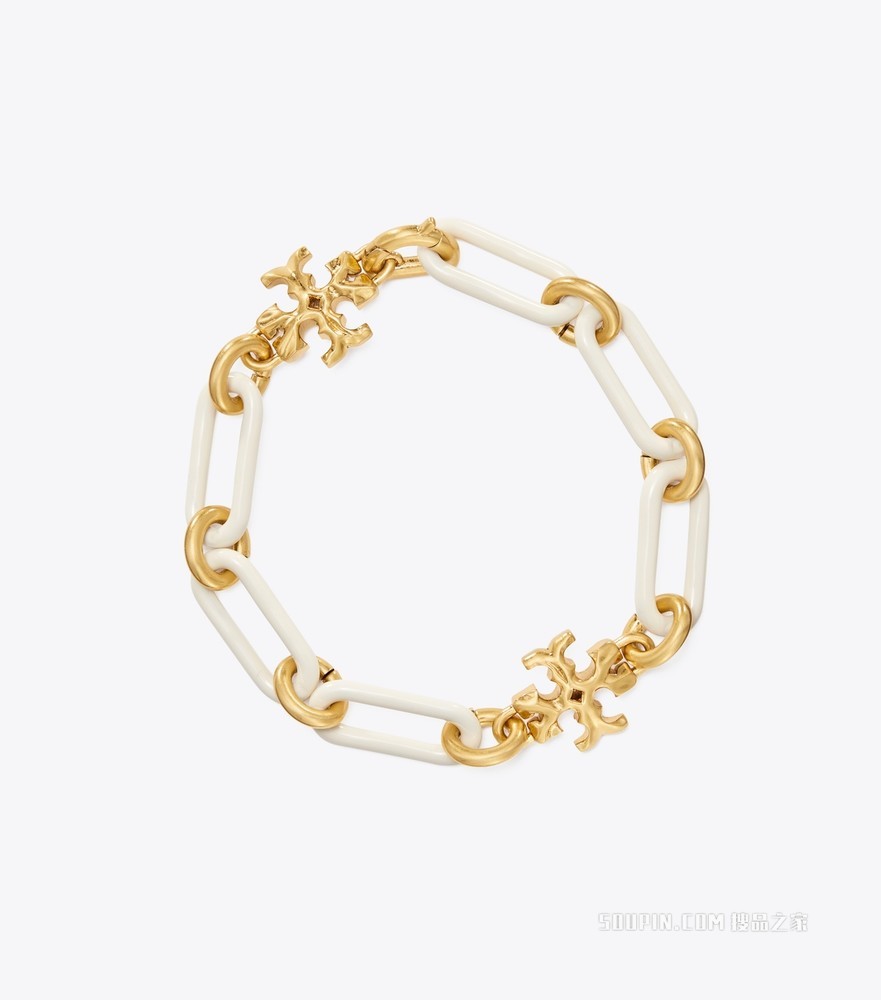 Roxanne 链条手链 轧制 Tory 金/象牙白