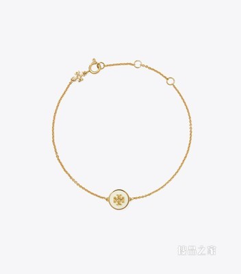 Kira 珐琅链条手链 Tory 金/象牙白