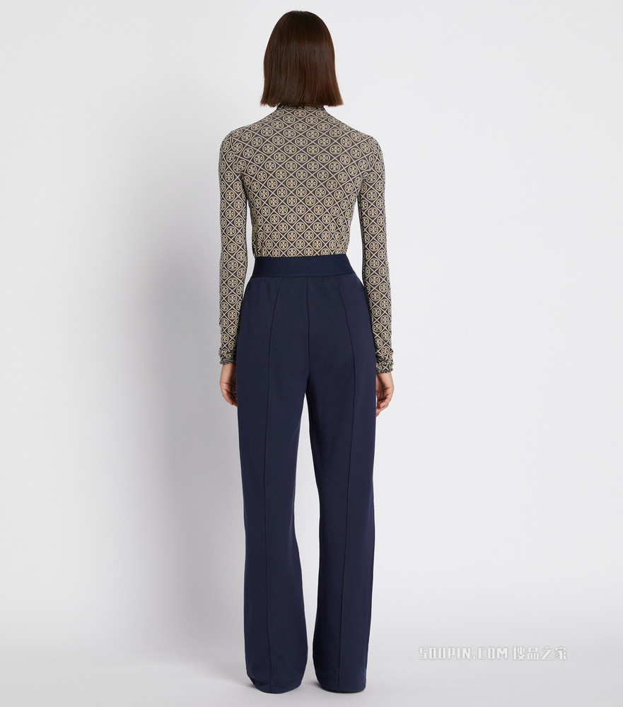 Tissue-Seamless 长袖提花企领上衣 Tory 海军蓝