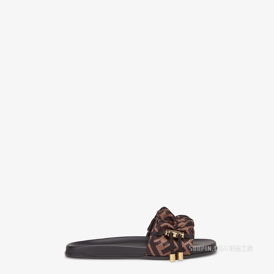 VERTIGO 棕色缎面凉鞋