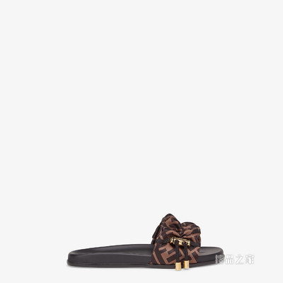 VERTIGO 棕色缎面凉鞋