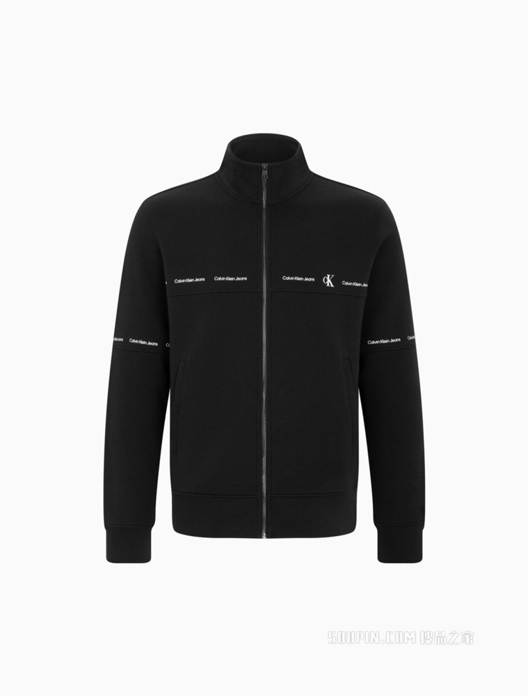 Calvin Klein 男士立领拉链撞色LOGO针织卫衣J320027